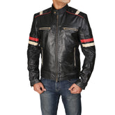 Vintage Cafe Racer Retro Cordura Black Biker Jacket